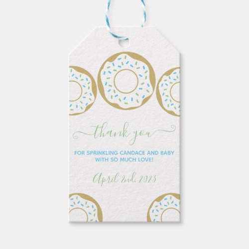 Donut Sprinkled With Love Baby Sprinkle Thank You  Gift Tags