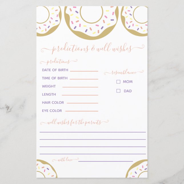 Donut Sprinkled With Love Prediction & Well Wishes (Front)