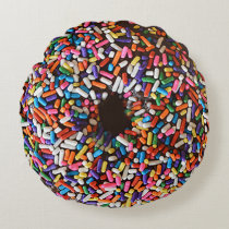 Donut Sprinkles Chocolate Icing Pillow