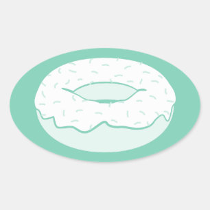 donut sprinkles oval sticker