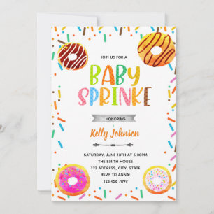 Donut sprinkles party invitation