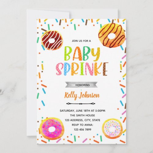 Donut sprinkles party invitation