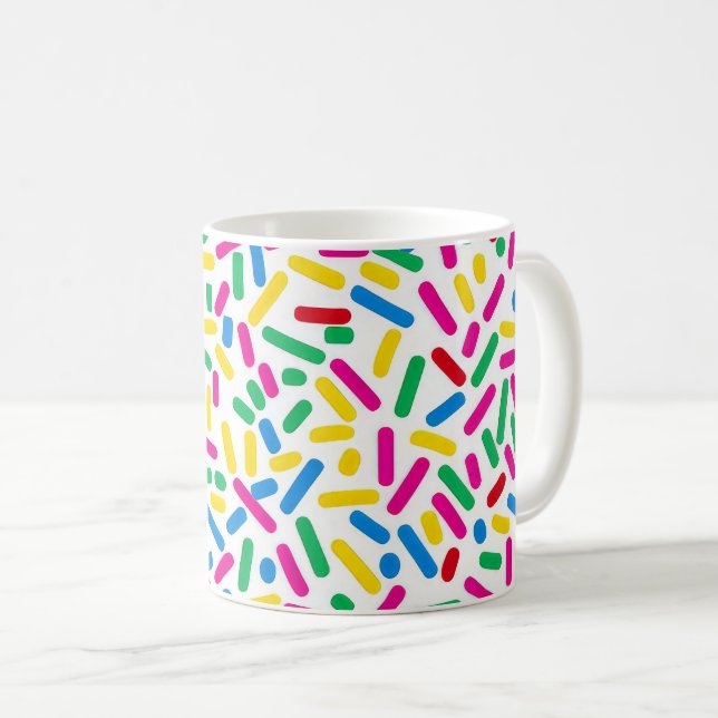 Donut Sprinkles Patterns Mug: A Fun and Whimsical  Coffee Mug (Front Right)