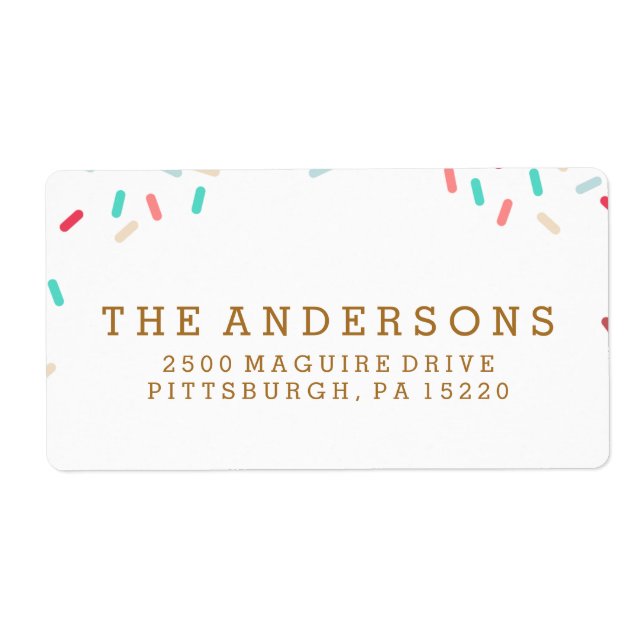 DONUT SPRINKLES RETURN ADDRESS LABEL (Front)