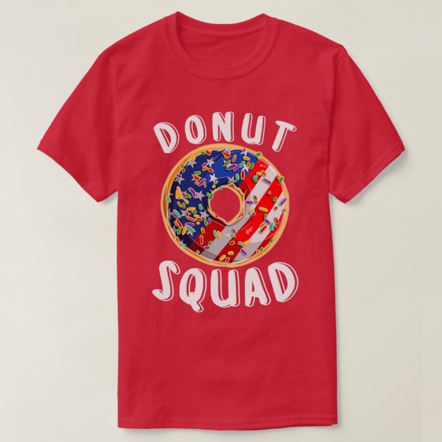 Donut Squad American Flag Cute Donut  T-Shirt (Design Front)