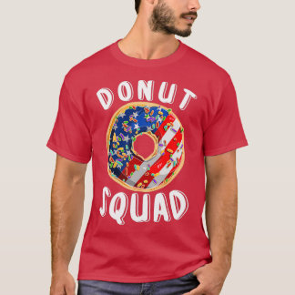 Donut Squad American Flag Cute Donut  T-Shirt