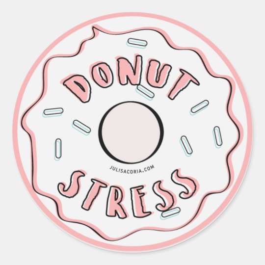 DONUT STRESS CLASSIC ROUND STICKER | Zazzle.com