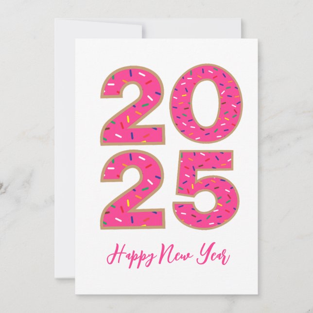 donut style simple happy new years cards 2025 (Front)