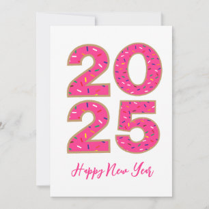 donut style simple happy new years cards 2025