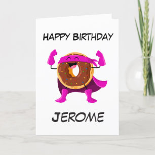 Donut superhero kids superhero birthday cards