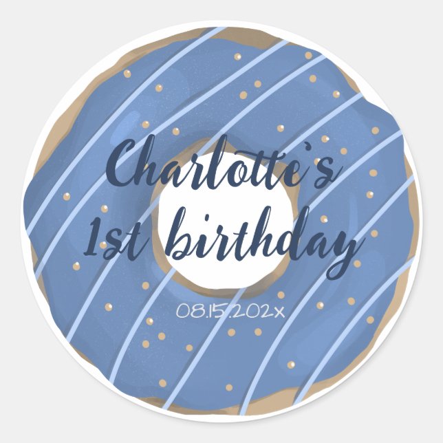 Donut Sweet Birthday  Classic Round Sticker (Front)