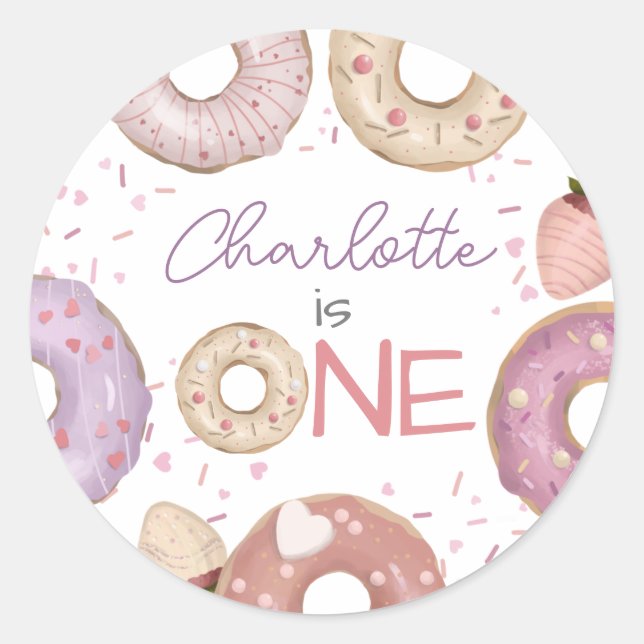 Donut Sweet Birthday  Classic Round Sticker (Front)