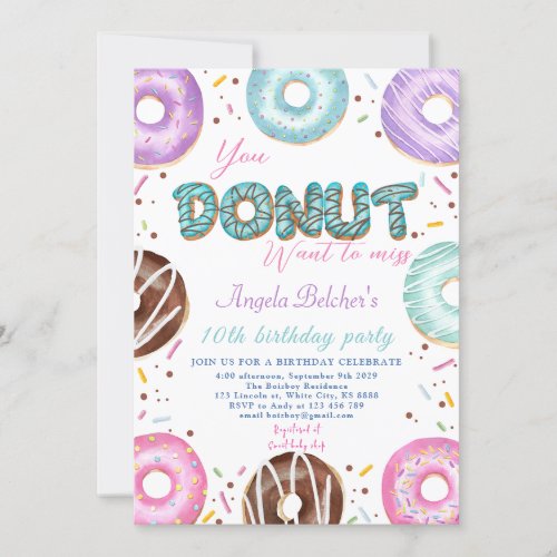 Donut Sweet Birthday Invitation