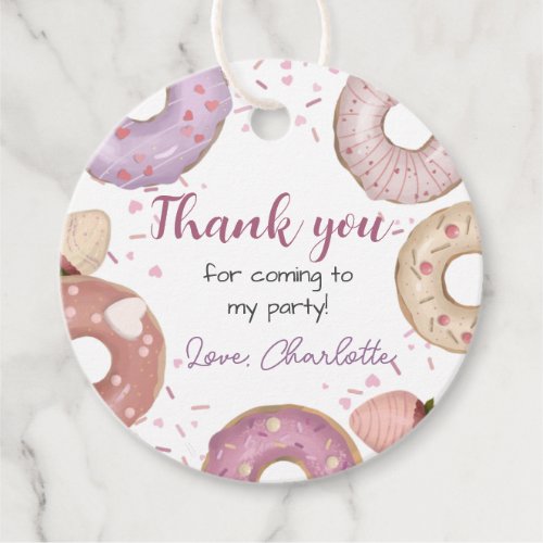 Donut Sweet Birthday Thank You  Favor Tags