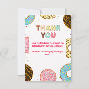 Donut Sweet Celebration Themed Birthday Thank You  Card