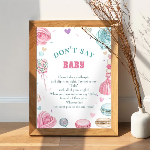 Donut Sweet Dont Say Baby Baby Shower Game  Poster