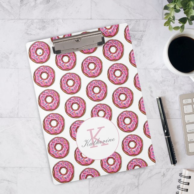 Donut Sweet Girl Sprinkles Pattern Custom Name Clipboard (Creator Uploaded)