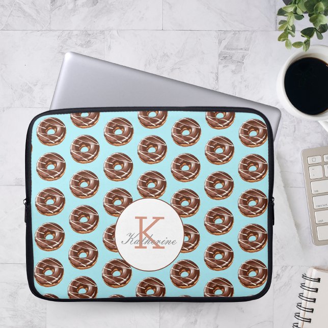 Donut Sweet Girl Sprinkles Pattern Custom Name Laptop Sleeve (Creator Uploaded)