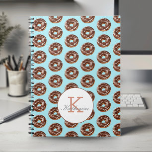 Donut Sweet Girl Sprinkles Pattern Custom Name Notebook