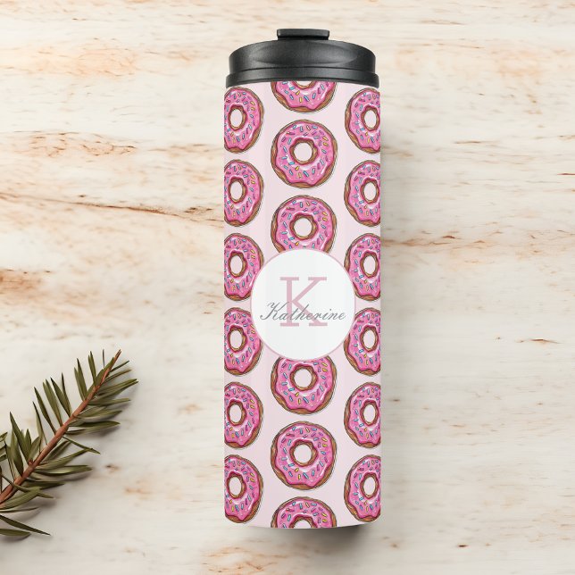 Donut Sweet Girl Sprinkles Pattern Custom Name  Thermal Tumbler (Creator Uploaded)