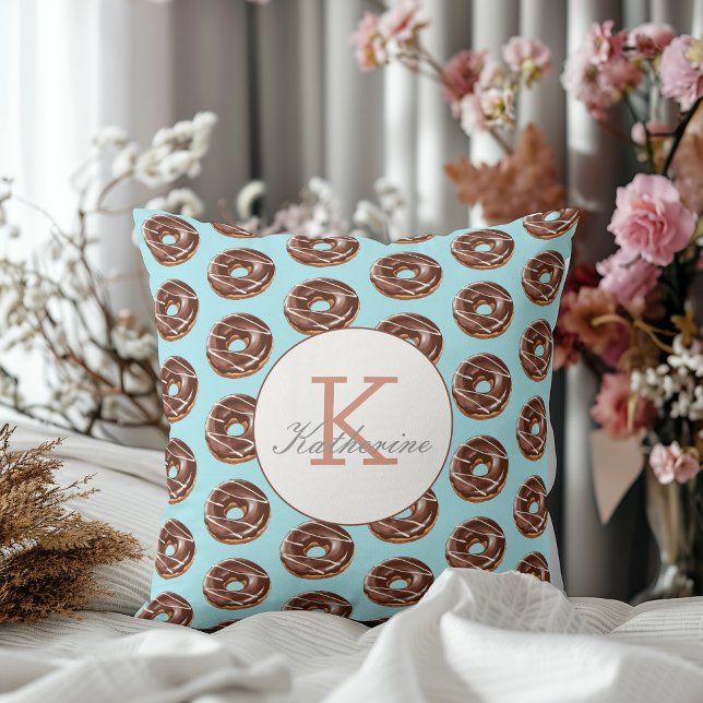 Donut Sweet Girl Sprinkles Pattern Custom Name  Throw Pillow (Creator Uploaded)