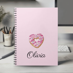 Donut Sweet Girl Sprinkles Personalized Name Notebook
