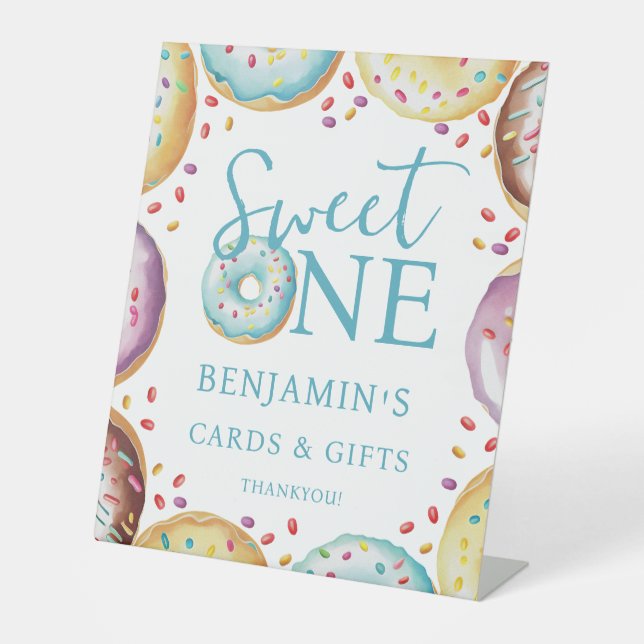 Donut Sweet One 1st Birthday Gifts and Cards   Pedestal Sign (Front)
