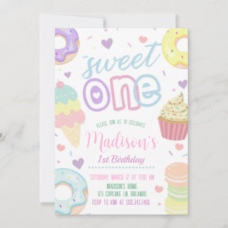 Donut Sweet One 1st Birthday Invitation