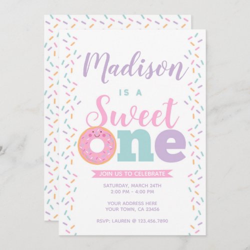 Donut Sweet One 1st birthday Invitation