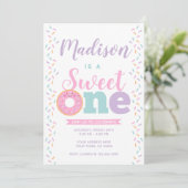 Donut, Sweet One, 1st birthday Invitation (Standing Front)