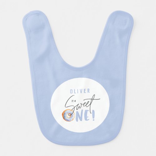 Donut sweet one 1st birthday party attire baby bib