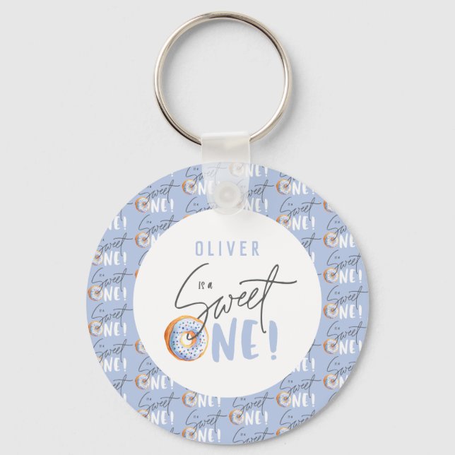 Donut sweet one 1st birthday party attire  keychain (Front)