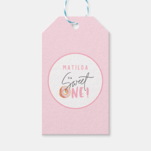 Donut sweet one 1st birthday party favor gift tags
