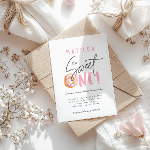 Donut sweet one 1st birthday party invitation