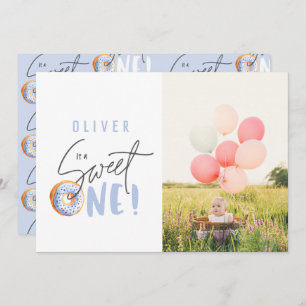 Donut sweet one 1st birthday party invitation