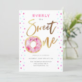 Donut Sweet One 1st Birthday Party Invitation (Standing Front)