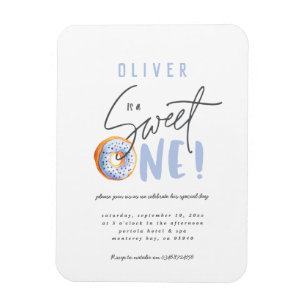 Donut sweet one 1st birthday party invitation magnet