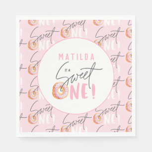 Donut sweet one 1st birthday party invitation napkins