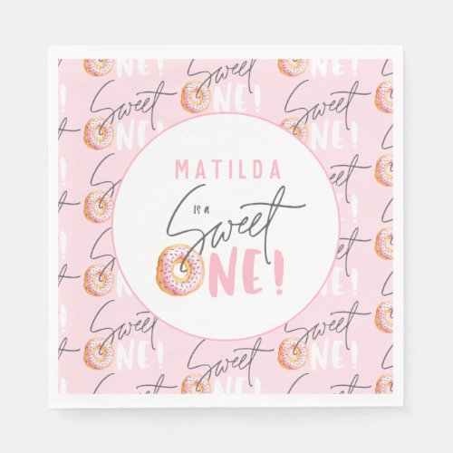 Donut sweet one 1st birthday party invitation napkins