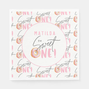 Donut sweet one 1st birthday party invitation napkins