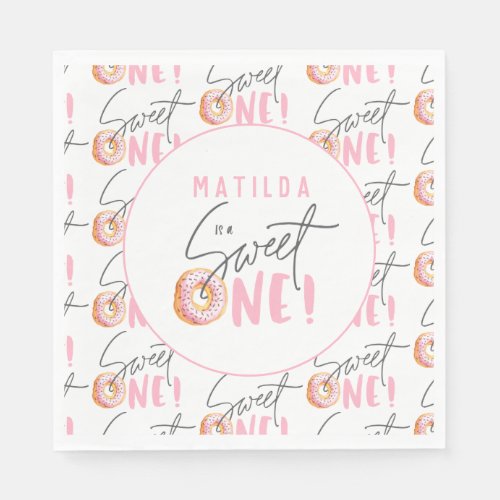 Donut sweet one 1st birthday party invitation napkins