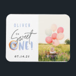 Donut sweet one 1st birthday party magnet<br><div class="desc">Donut sweet one 1st birthday party magnet. Watercolor illustrations and hand lettered text. Part of a collection.</div>