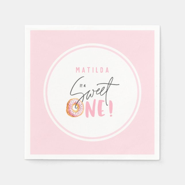 Donut sweet one 1st birthday party  napkins (Front)
