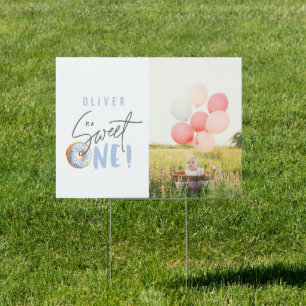 Donut sweet one 1st birthday party sign