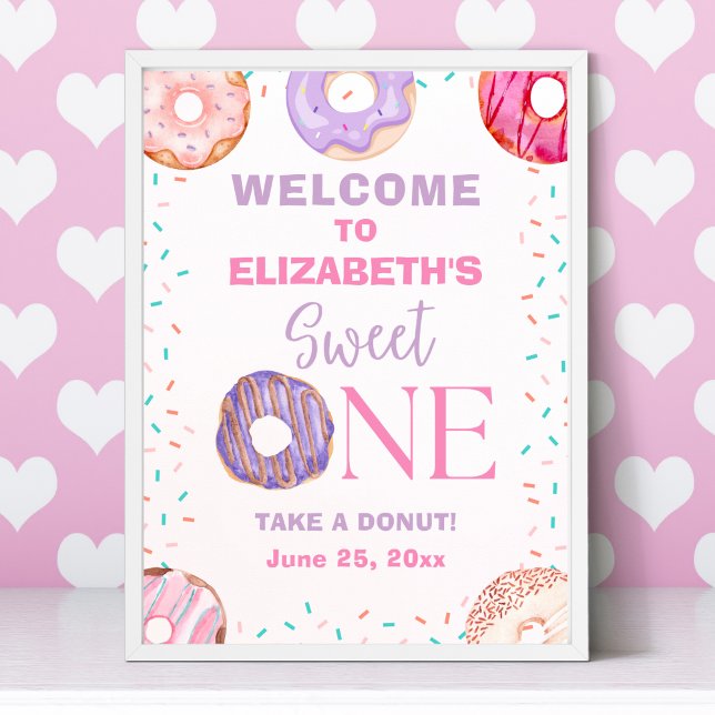 Donut Sweet One Birthday Girl Party  Poster (Creator Uploaded)