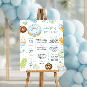 Donut Sweet One Birthday Party Milestone Poster