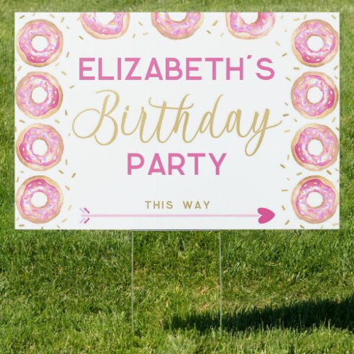 Donut Sweet One Birthday Party Right Arrow Yard Si Sign