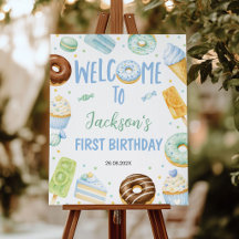 Donut Sweet One Birthday Party Welcome Sign