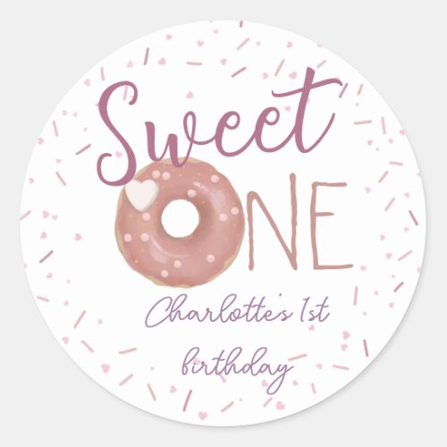 Donut Sweet One Birthday Sticker