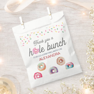 Donut sweet one pink 1st birthday party favor bag